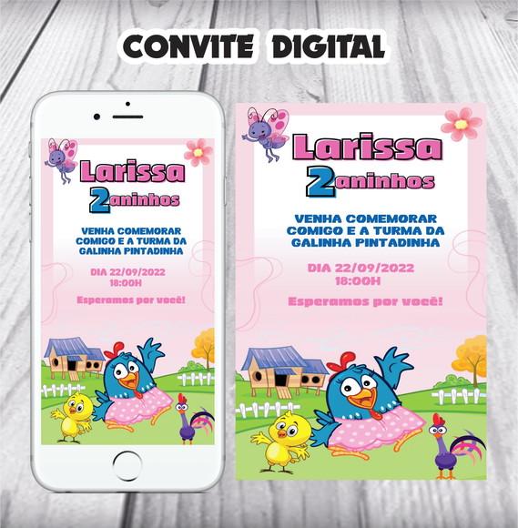 Convite Digital Galinha Pintadinha para Enviar pelo Whatsapp