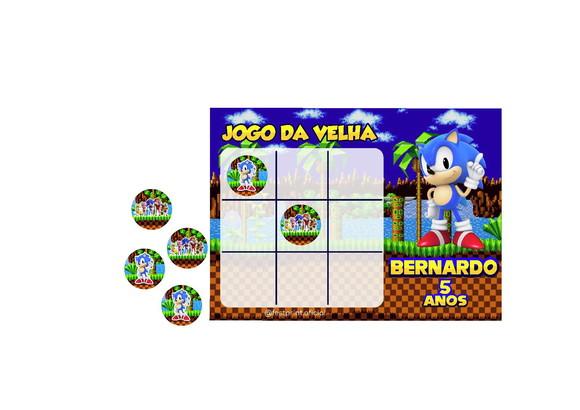 Jogo da Velha Lembrancinha Personalizada Sonic