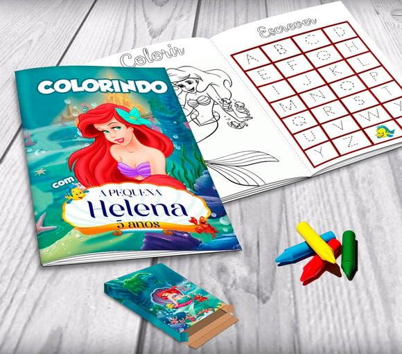 Kit Colorir + Sacola Personalizada Ariel (pequeno)