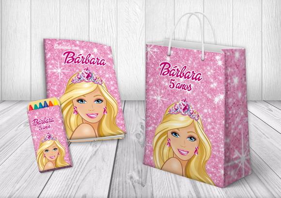 Kit Colorir + Sacola Personalizada Bárbie