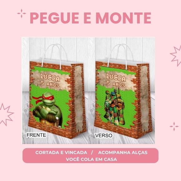 Pegue e Monte Sacolinha Personalizada Tartarugas Ninjas