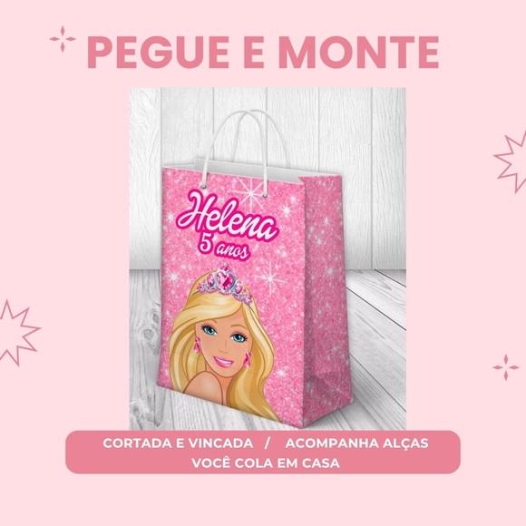 Pegue e Monte Sacolinha Personalizada Bárbie