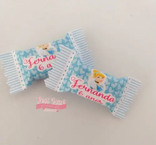 Cento de Bala Personalizada Cinderela