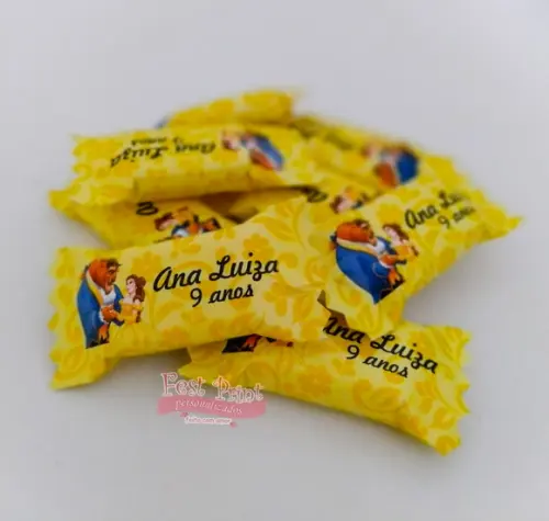Cento de Bala Personalizada Bela e a Fera
