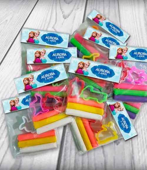 Kit Colorir + Sacola + Kit Massinha Personalizada Frozen