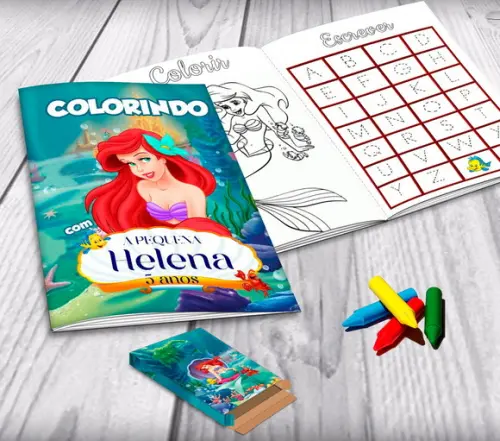 Kit Colorir + Sacola Personalizada Ariel