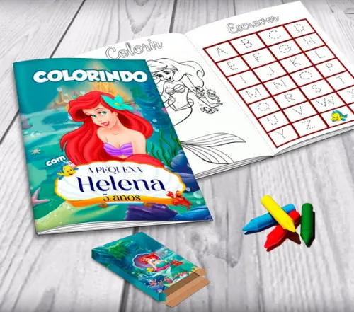 Mini Revista de Colorir a Pequena Sereia (ariel)
