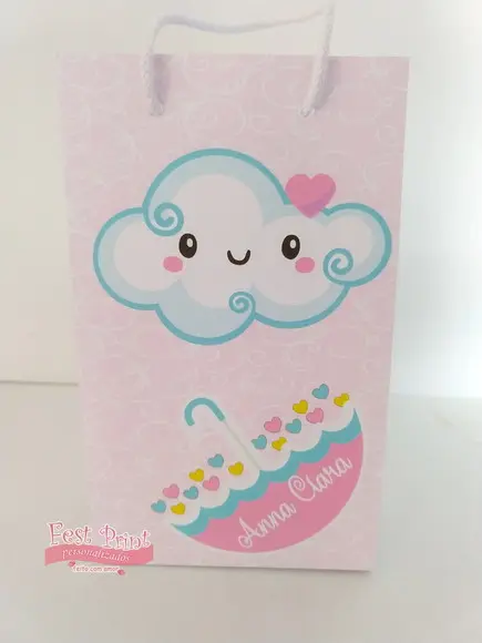 Sacolinha Chuva de Amor Rosa