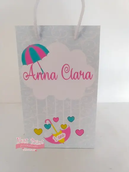 Sacolinha Chuva de Amor Azul
