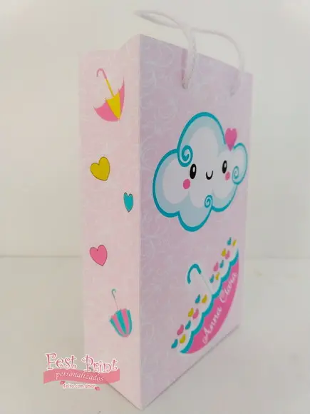 Sacolinha Chuva de Amor Rosa