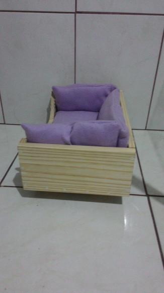 Cama Pet de Madeira com Colchão