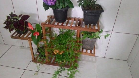 Floreira de Chão Suporte P Vasos de Plantas Jardim Vertical