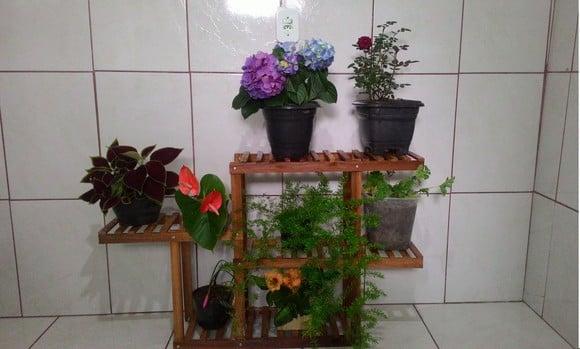 Floreira de Chão Suporte P Vasos de Plantas Jardim Vertical