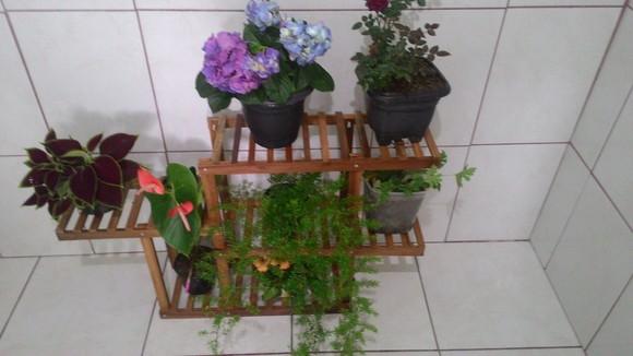 Floreira de Chão Suporte P Vasos de Plantas Jardim Vertical