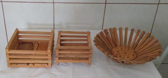 Kit com 24 Cachepôs em madeira de lei (Ipê e peroba)