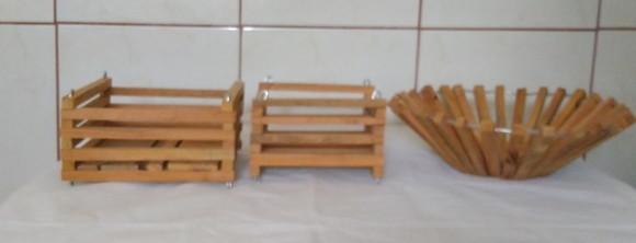 Kit com 24 Cachepôs em madeira de lei (Ipê e peroba)