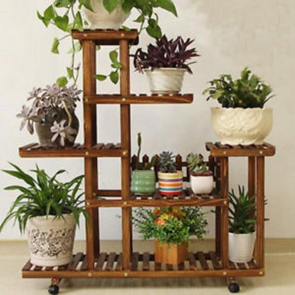 Suporte para Plantas/ Floreira de Chão com Rodízios/ Jardim