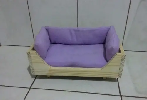 Cama Pet de Madeira com Colchão