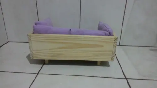 Cama Pet de Madeira com Colchão