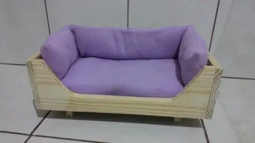 Cama Pet de Madeira com Colchão