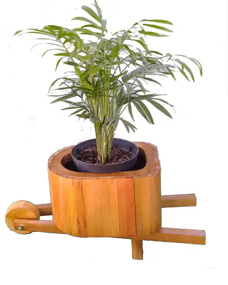 Carrinho de Mão de Madeira P Vaso Planta Decoração de Sala