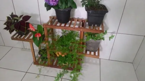 Floreira de Chão Suporte P Vasos de Plantas Jardim Vertical