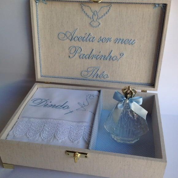 Caixa Convite Batizado Padrinho