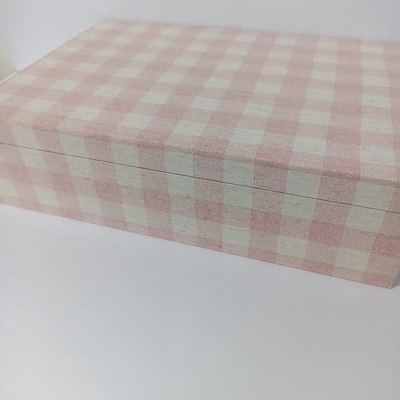 Caixa Maternidade Xadrez Rosa