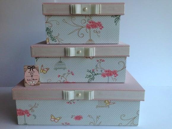 Trio Caixas Decoradas ( Borboletas)