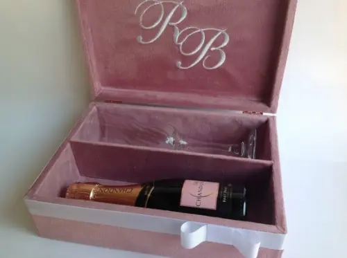 Caixa Casamento Padrinhos Suede ( Vazia)