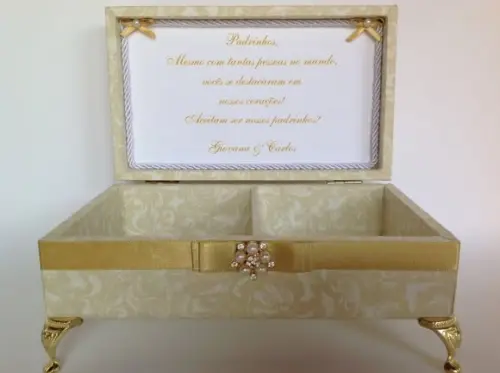 Caixa Convite Casamento Padrinhos