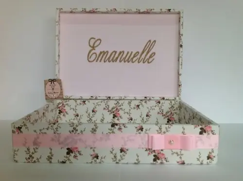 Caixa Lembrancinha Maternidade Menina Rosa