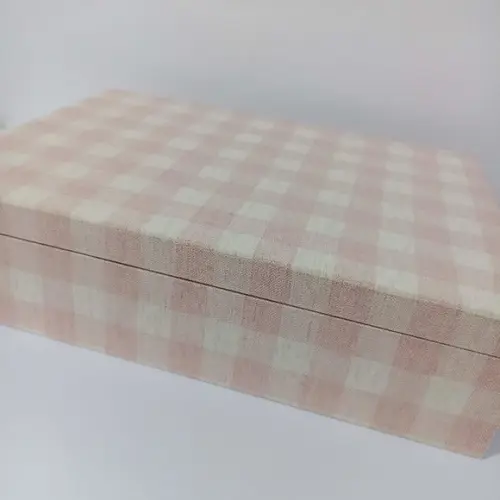Caixa Maternidade Linho Xadrez Rosé