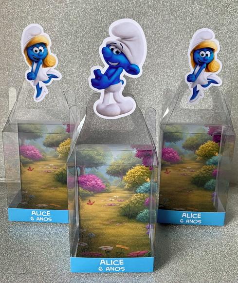Caixinha de Acetato para Relógio Smurfs
