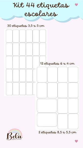 Kit Etiquetas Escolares Volta às Aulas