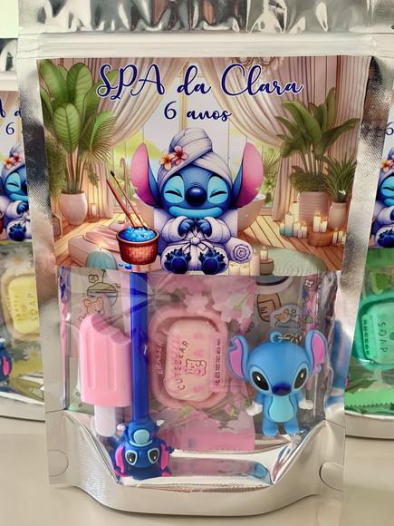 Kit Lembrancinha Papelaria Fofa Spa Stitch (6 Itens)