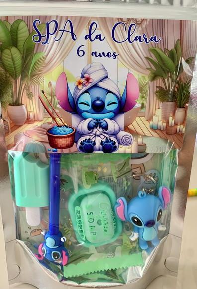 Kit Lembrancinha Papelaria Fofa Spa Stitch (6 Itens)