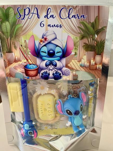 Kit Lembrancinha Papelaria Fofa Spa Stitch (6 Itens)