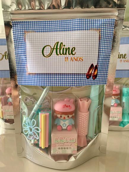 Kit Papelaria Fofa Alice (saquinho com 6 Itens)