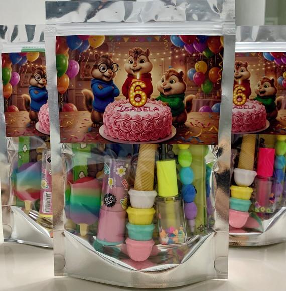 Kit Papelaria Fofa Alvin os Esquilos (saquinho com 6 Itens)