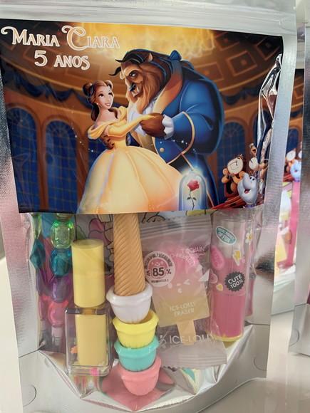 Kit Papelaria Fofa Bela e a Fera (saquinho com 6 Itens)