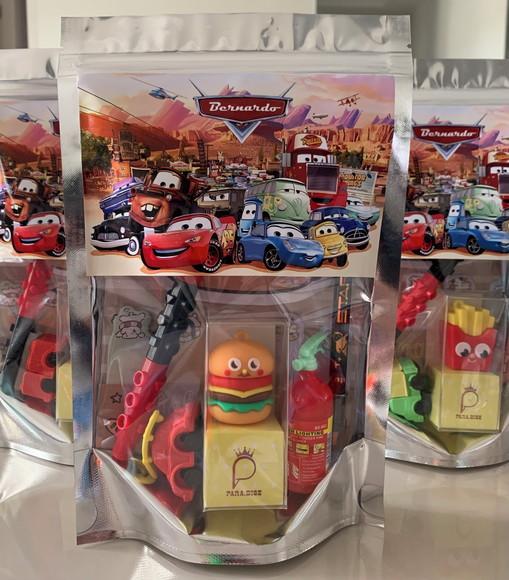 Kit Papelaria Fofa Carros (saquinho com 6 Itens)