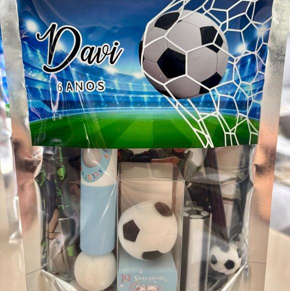 Kit Papelaria Fofa Futebol (saquinho com 6 Itens)