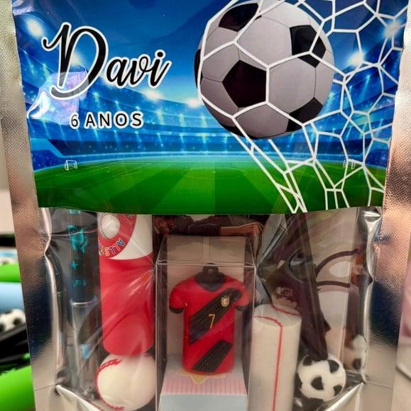 Kit Papelaria Fofa Futebol (saquinho com 6 Itens)