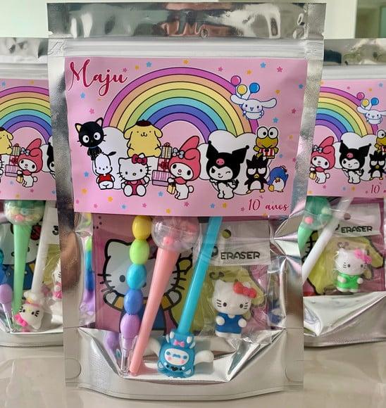 Kit Papelaria Fofa Hello Kitty (saquinho com 5 Itens)
