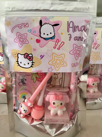 Kit Papelaria Fofa Hello Kitty (saquinho com 6 Itens)