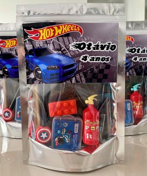 Kit Papelaria Fofa Hotwheels (saquinho com 6 Itens)