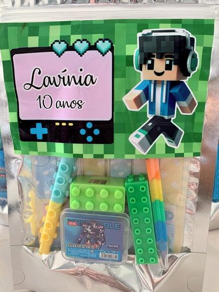 Kit Papelaria Fofa Minecraft (saquinho com 6 Itens)