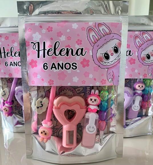 Kit Papelaria Fofa Labubu (saquinho com 6 Itens)