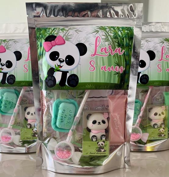 Kit Papelaria Fofa Panda (saquinho com 6 Itens)